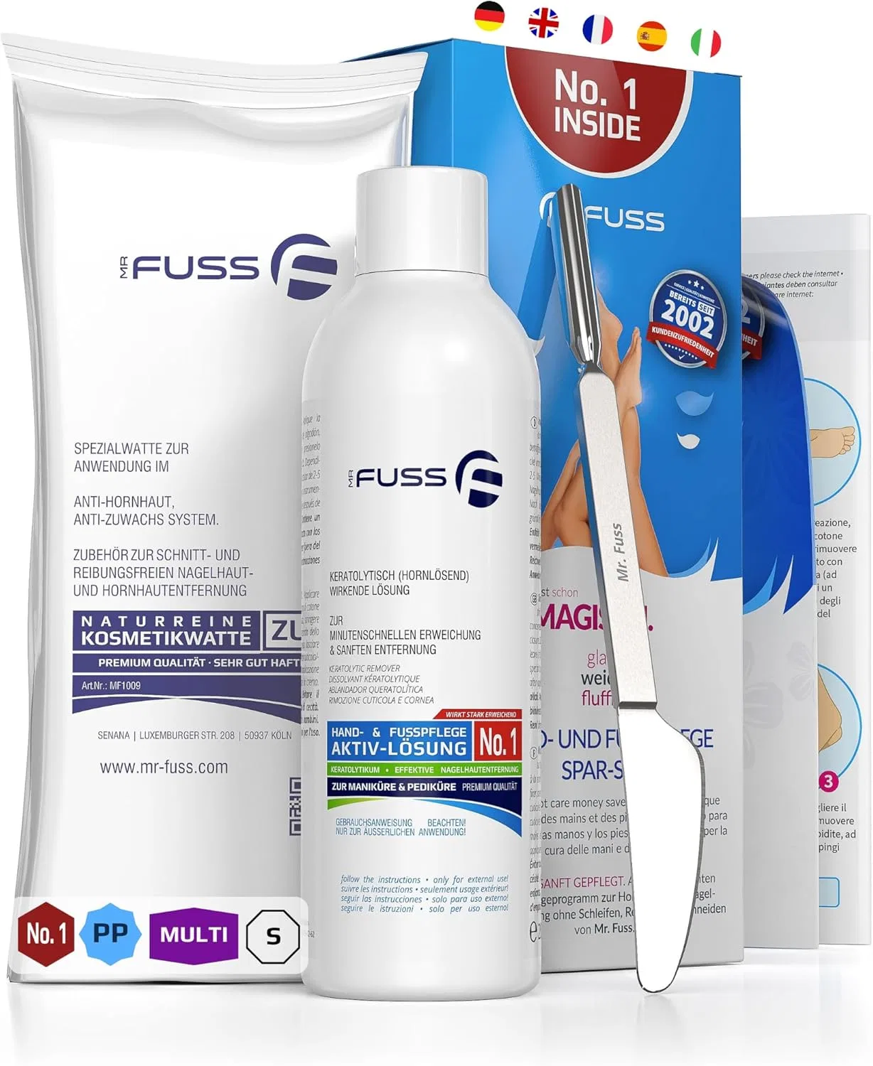 Набор для удаления кутикулы и мозолей Mr. Fuss No. 1 Plus Pack Multi Small, 3 предмета ‎Mr. Fuss