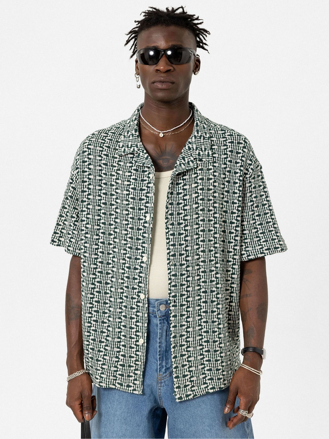 

VAMOS CLO Рубашка на пуговицах комфортного кроя в темно-синем цвете