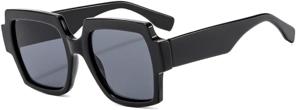 

Женские и мужские солнцезащитные очки в винтажной квадратной оправе большого размера с защитой от УФ-излучения (UV400) для активного отдыха и вождения на открытом воздухе TVTBBVV, Black Gray