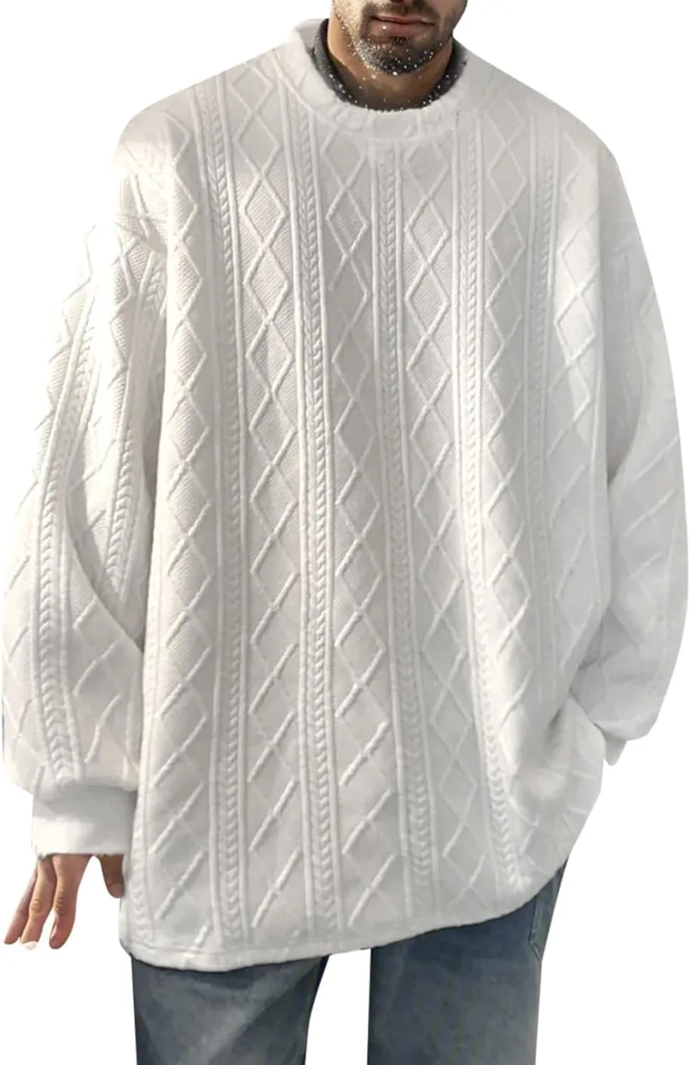 

Мужской свитер с кабельной вязкой