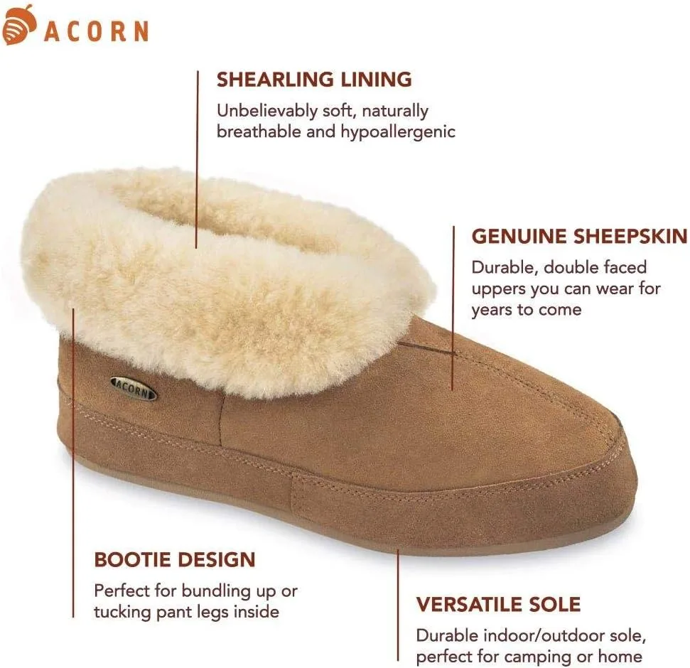 Тапочки-ботиночки Acorn из овечьей шкуры, грацкий орех — фото 2