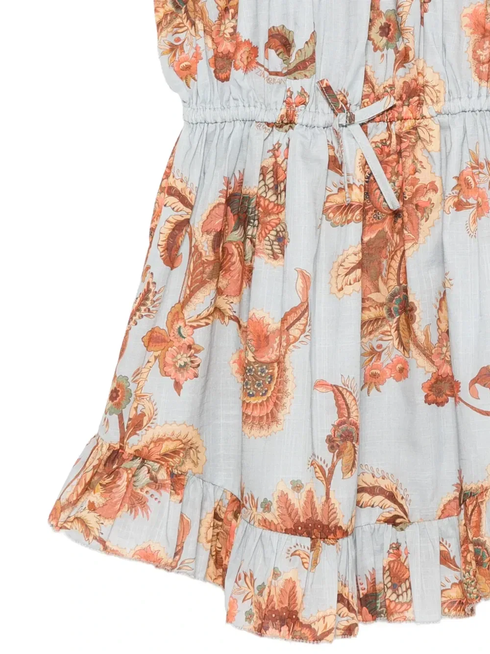 Платье Aster с цветочным принтом и оборками Zimmermann Kids, синий — фото 3