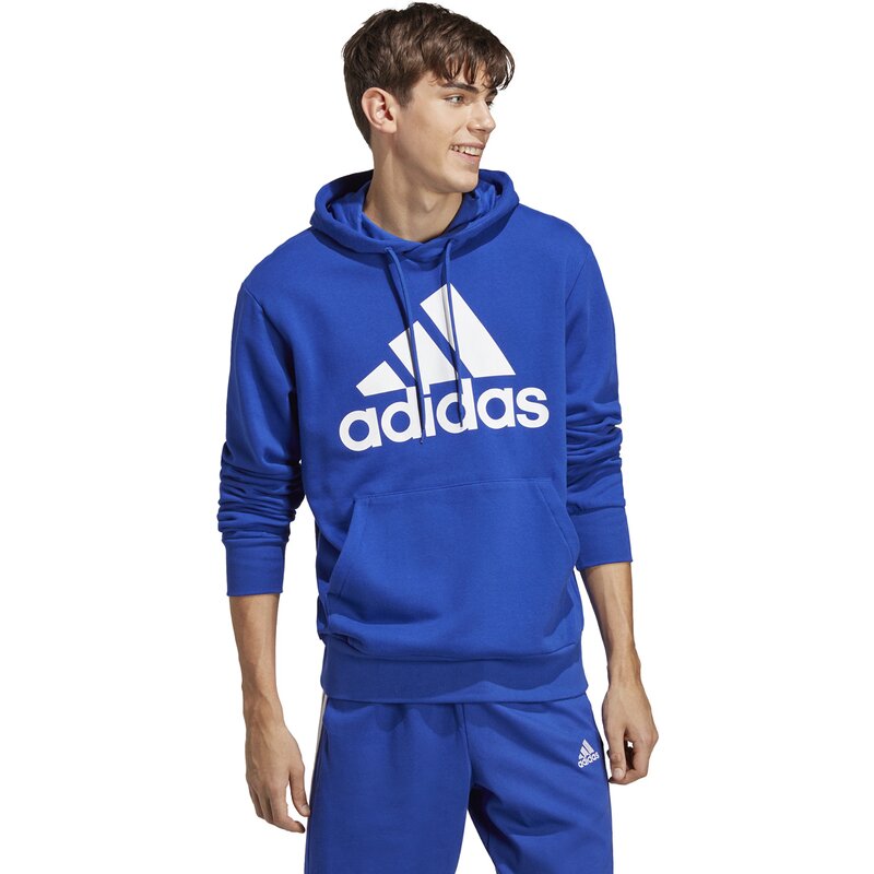 Толстовка с капюшоном, французский трикотаж, большой логотип Adidas, цвет selubl — фото 4