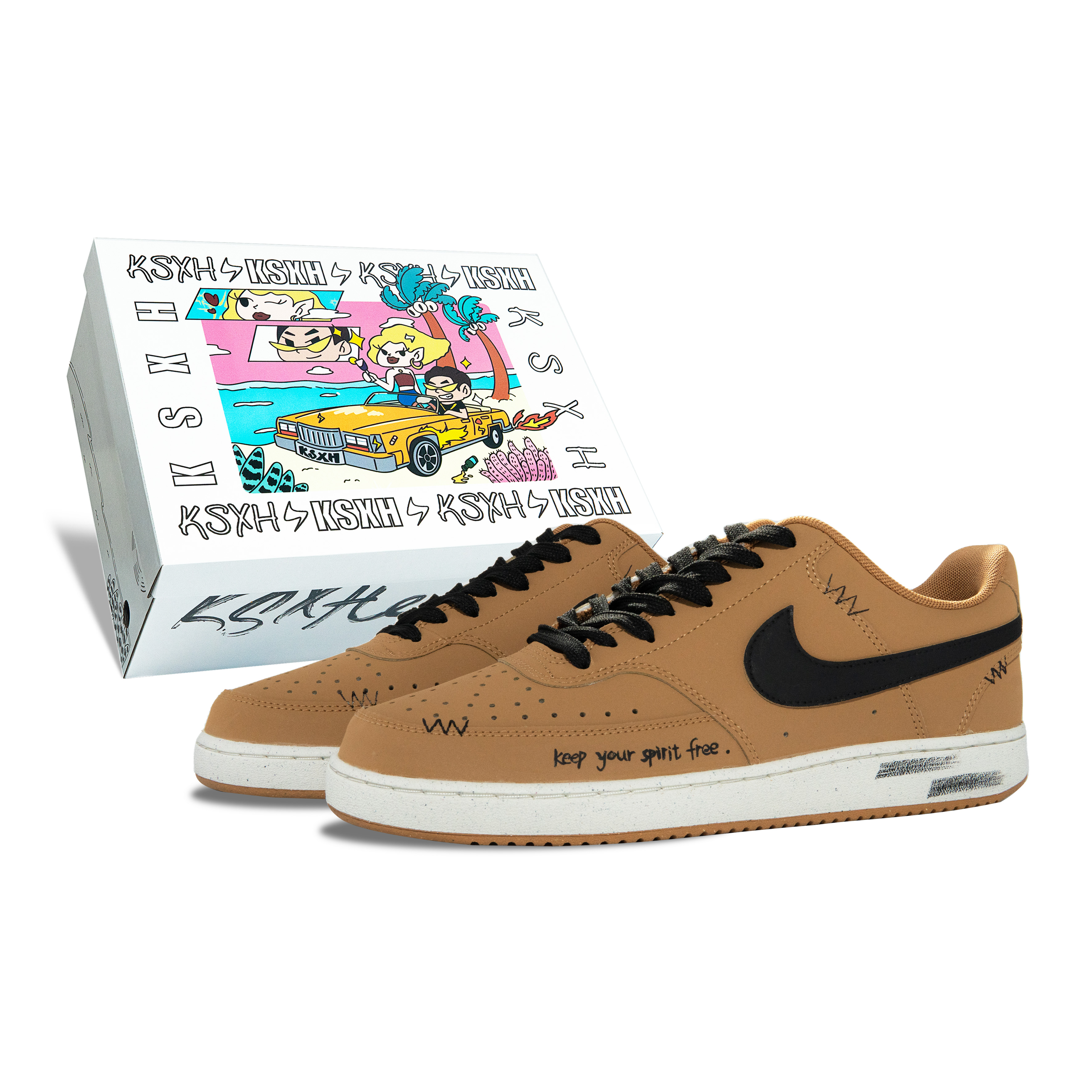 

Nike Кроссовки Court Vision Low с низким верхом, противоскользящие, износостойкие, мужские, коричневые