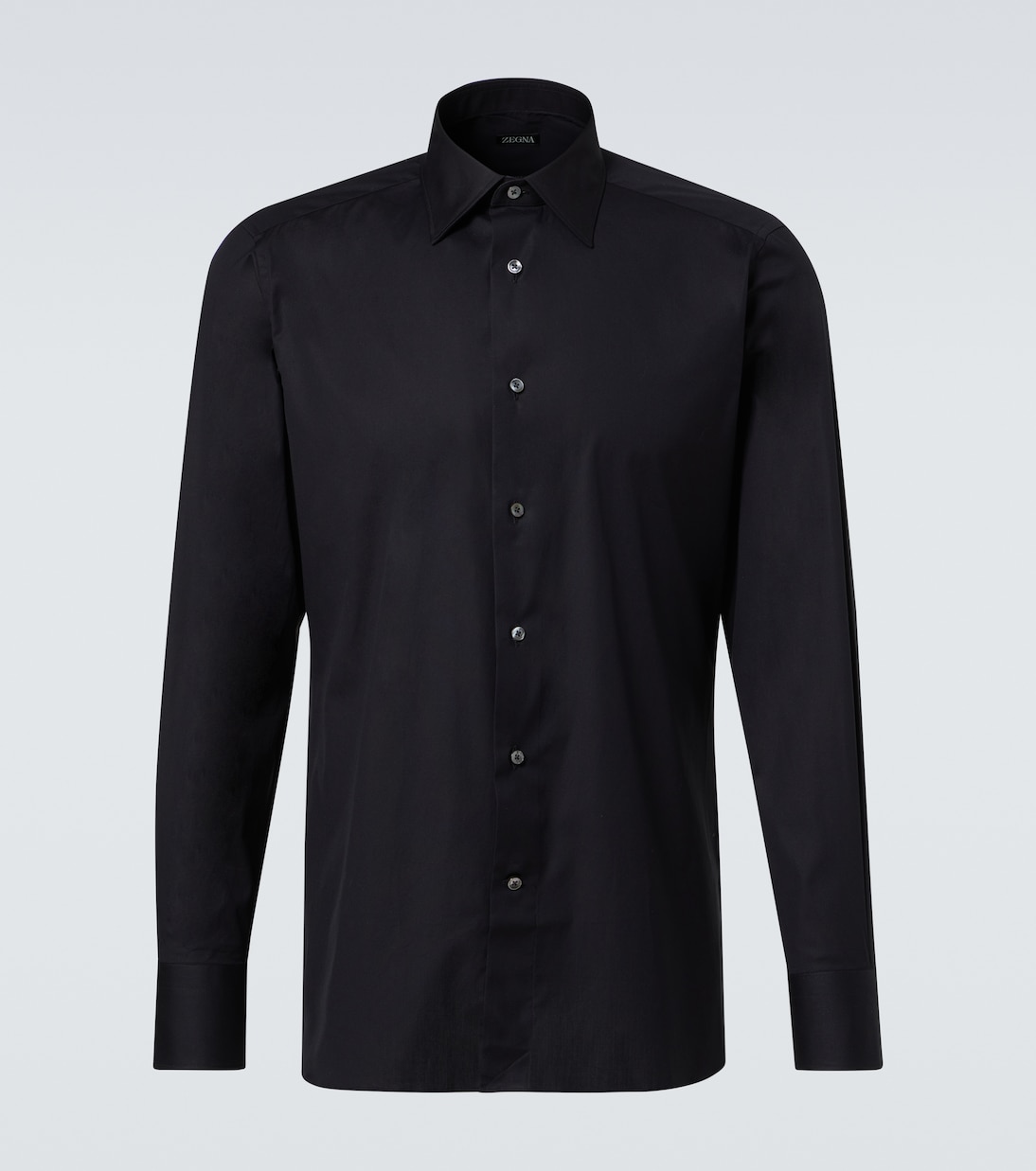 

Хлопковая рубашка с добавками Zegna, черный