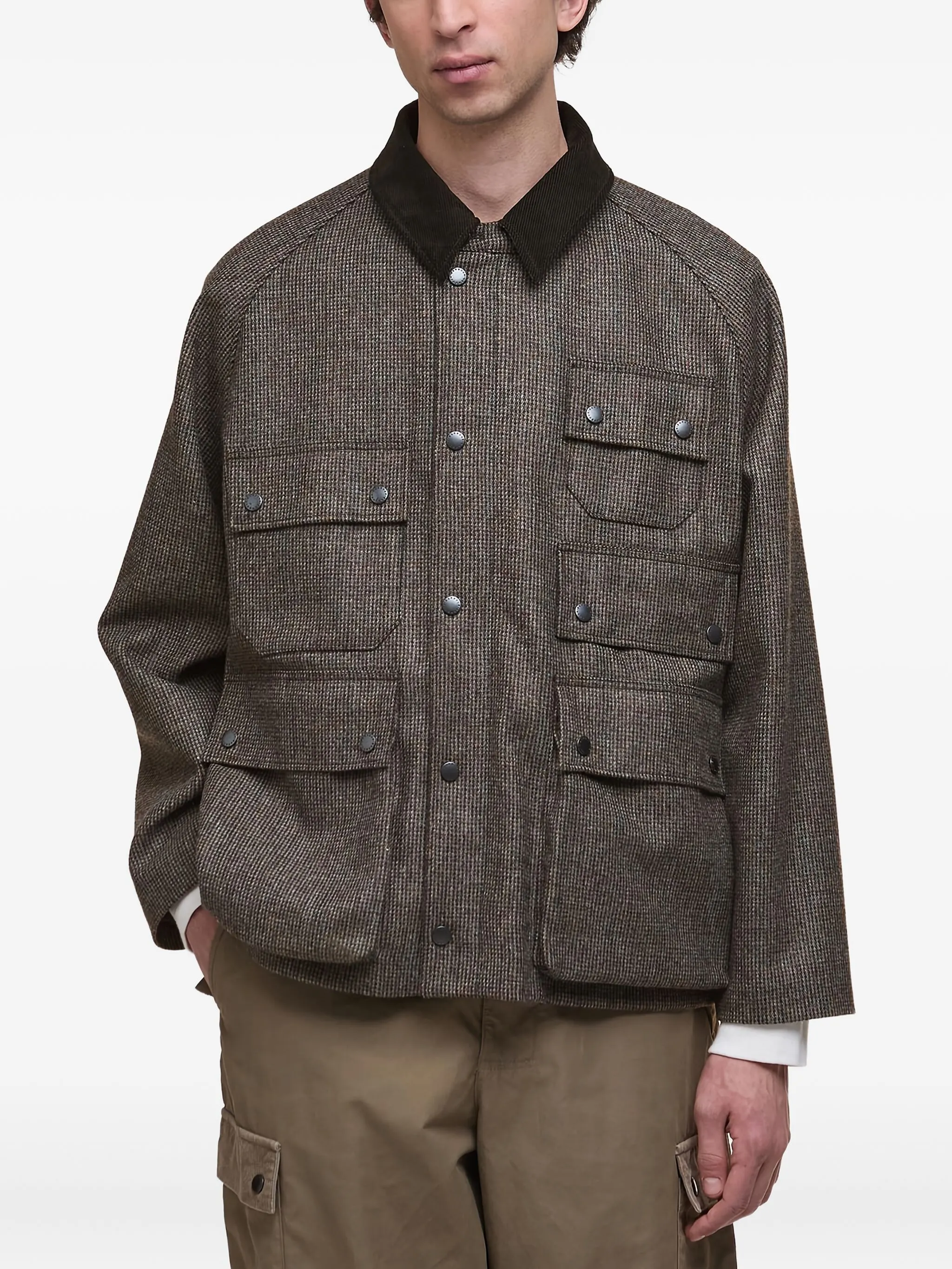 

Куртка с вельветовым воротником Barbour, коричневый