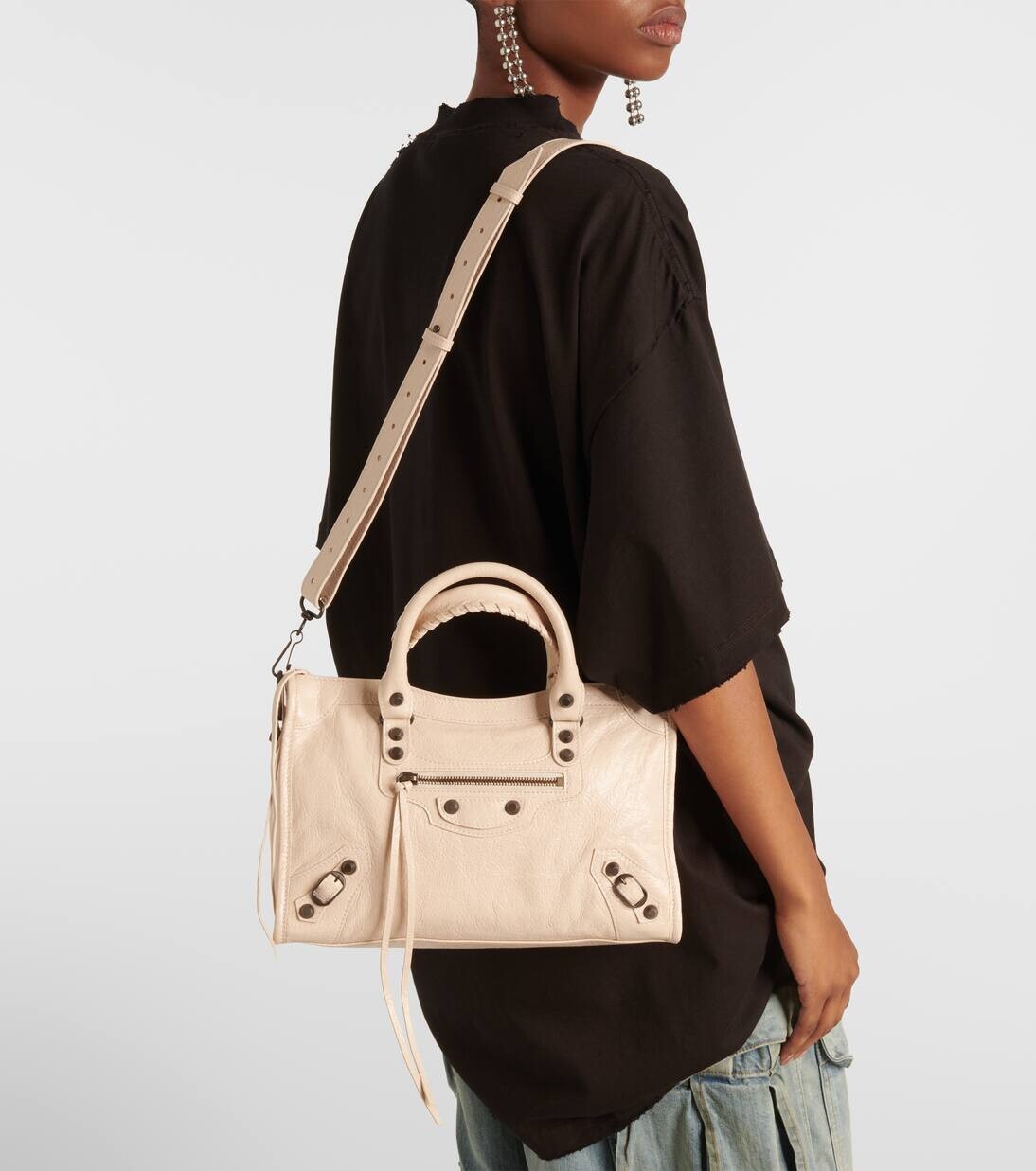 Кожаная сумка-тоут Le City Small Balenciaga, цвет almond — фото 2