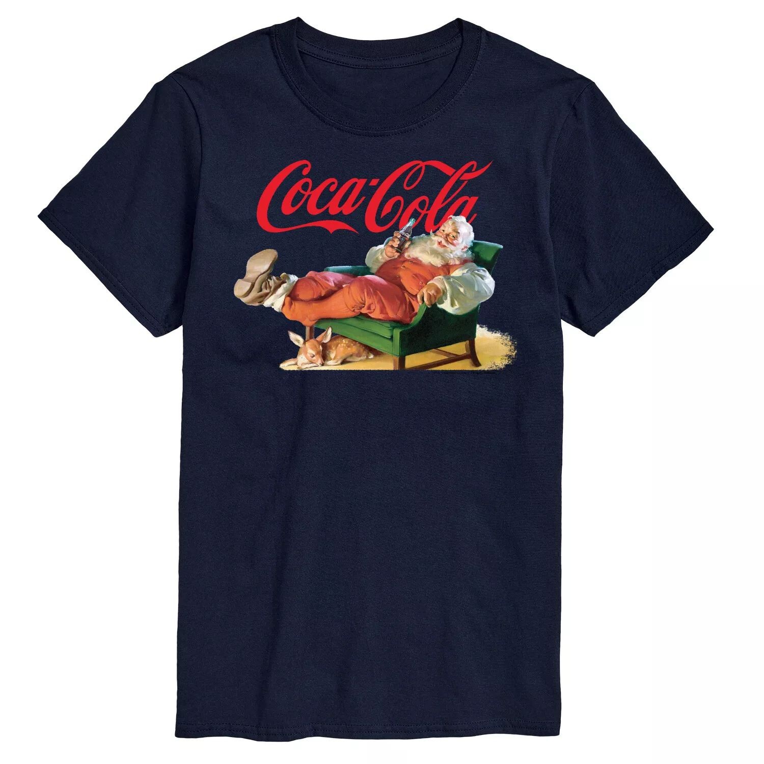

Футболка с рисунком Big & Tall Coca-Cola Santa Coke Licensed Character, синий