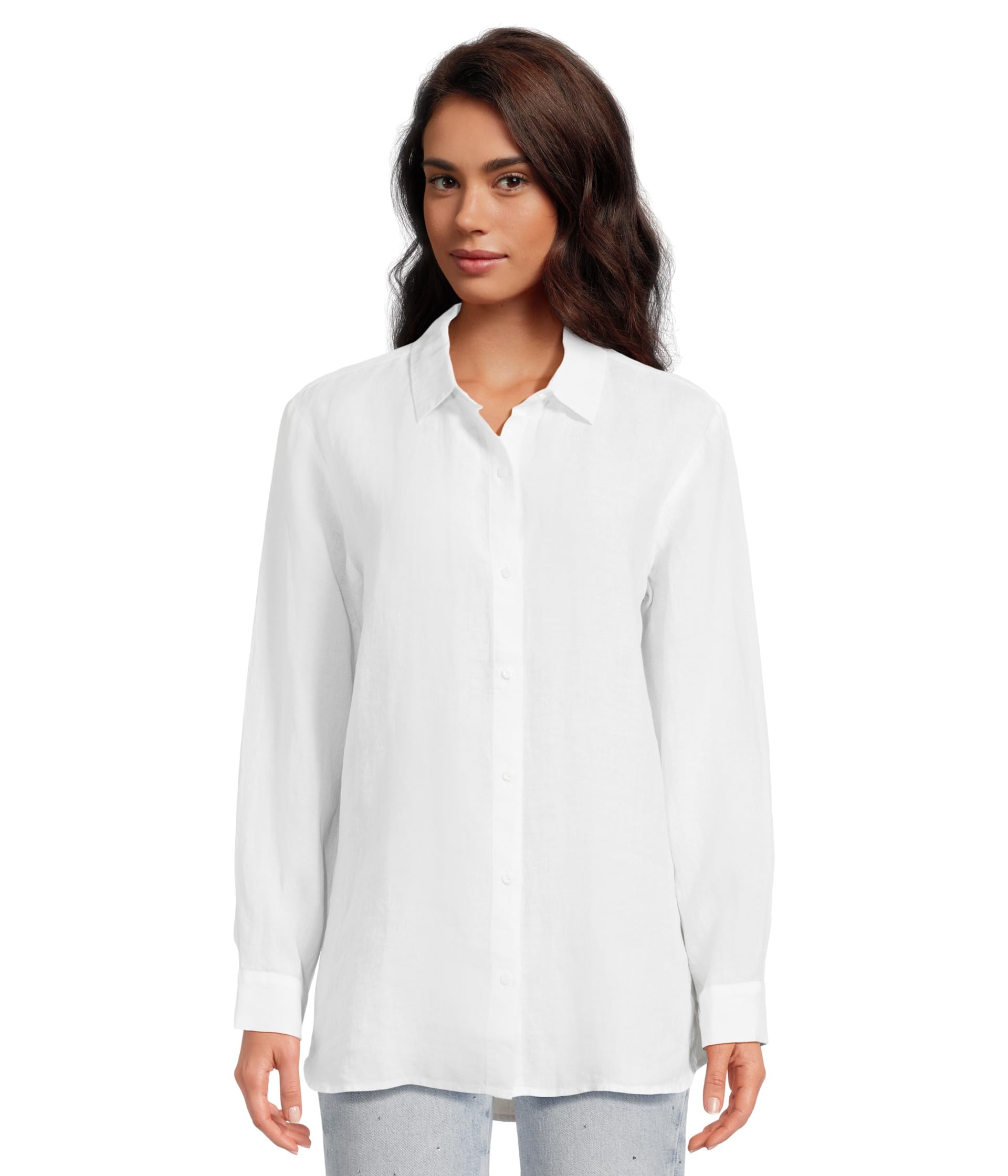 

Рубашка Eileen Fisher Classic Collar Long Shirt, WhiteSee Less