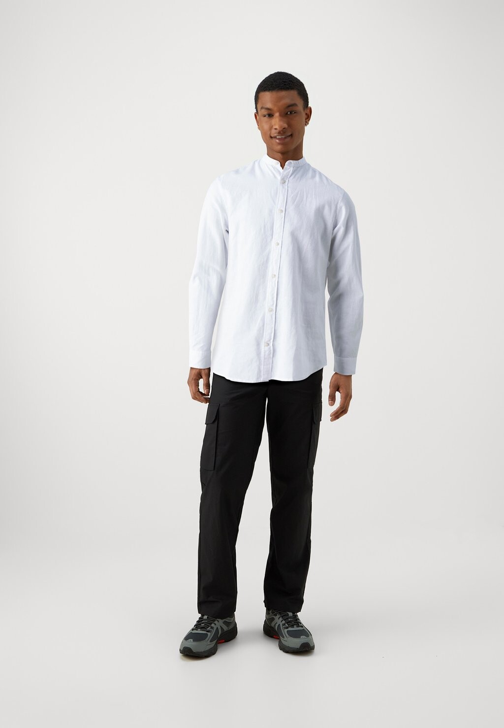

Рубашка Jjesummer Band Linen Mix Shirt Jack & Jones, белая