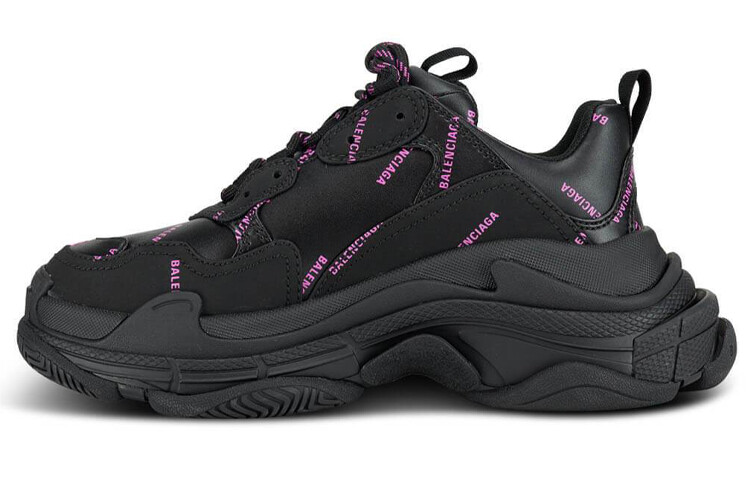 Balenciaga Triple S Allover Logo черный розовый (женские)