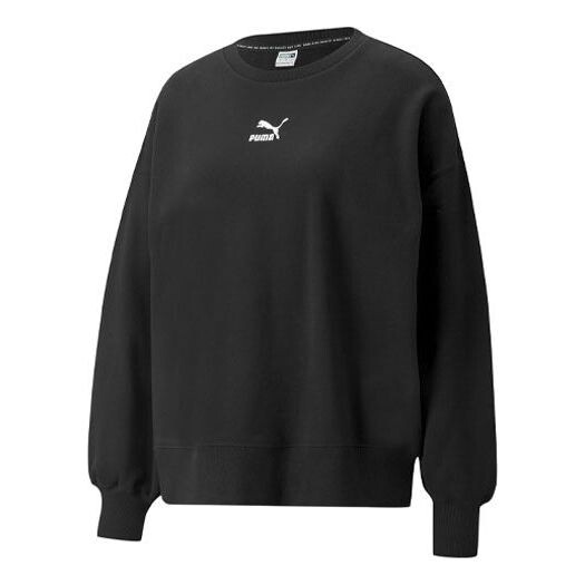 

Свитер classics logo embroidery round-neck sweatshirtblack Puma, черный