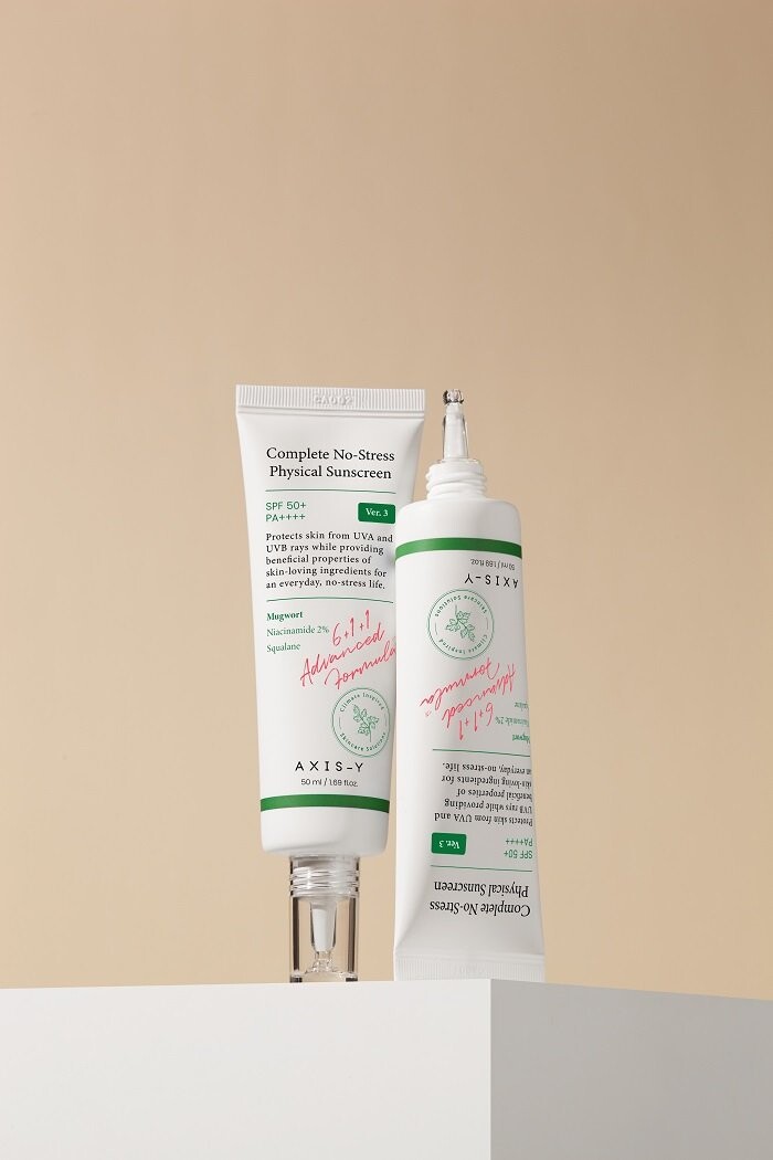 Крем для лица SPF50 AXIS-Y Complete No-Stress Physical Sunscreen V.3 +/PA++++, с физическими фильтрами — фото 2