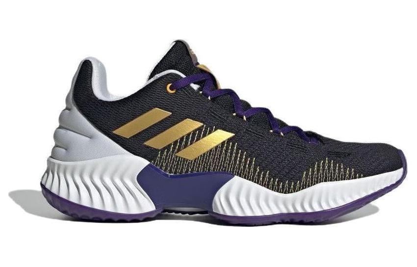 Кроссовки Adidas Pro Bounce 2018, белый/черный/фиолетовый/золотой — фото 2