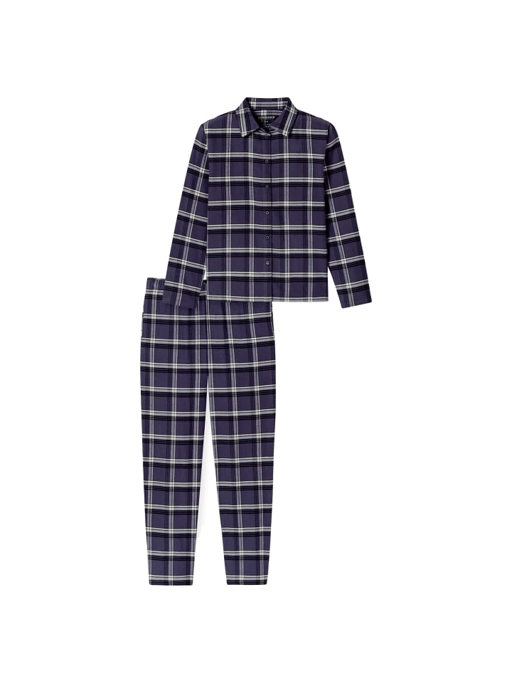 

Schiesser Длинная пижама синего цвета