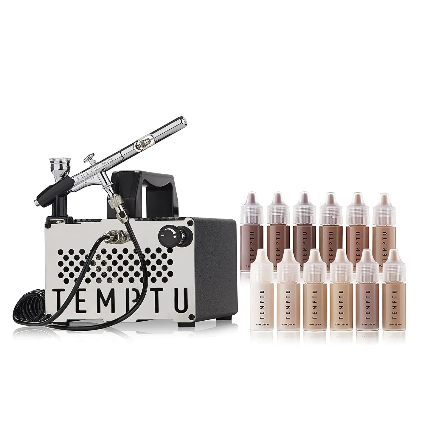 TEMPTU S-One Advanced Airbrush Compressor для макияжа и боди-арта | Идеален для школы, салона и рабочего места | Встроенный регулятор psi, термозащищенный мотор