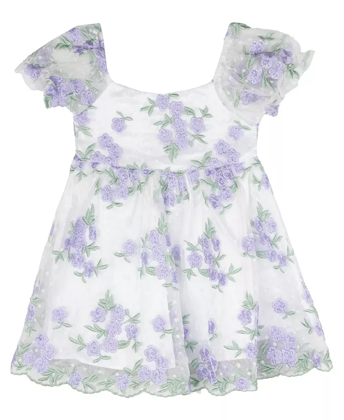 

Платье для девочки с цветочной вышивкой из сетки Baby Girls Floral Embroidered Mesh Social Dress Rare Editions
