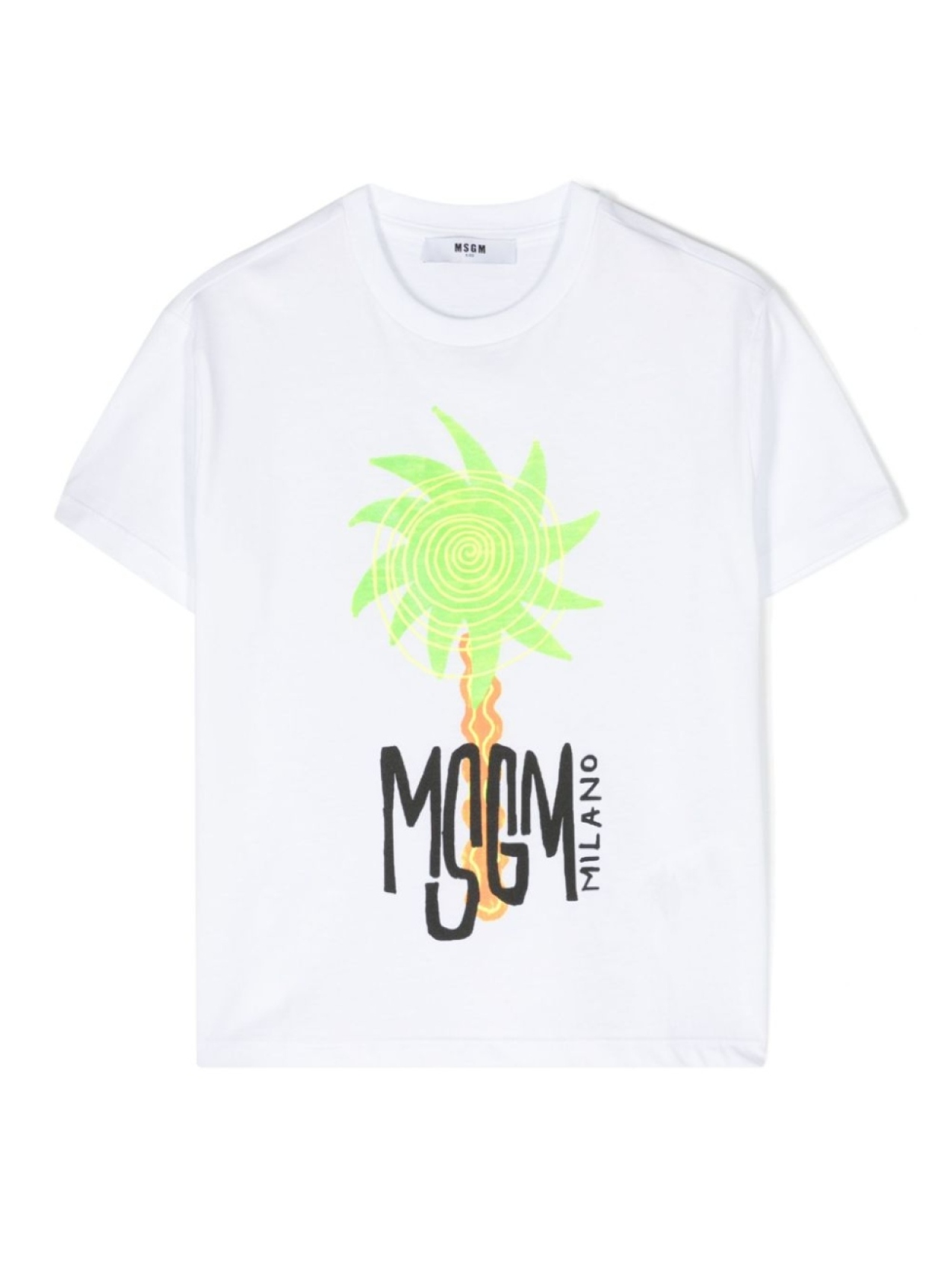 

Футболка с графичным принтом MSGM Kids, белый