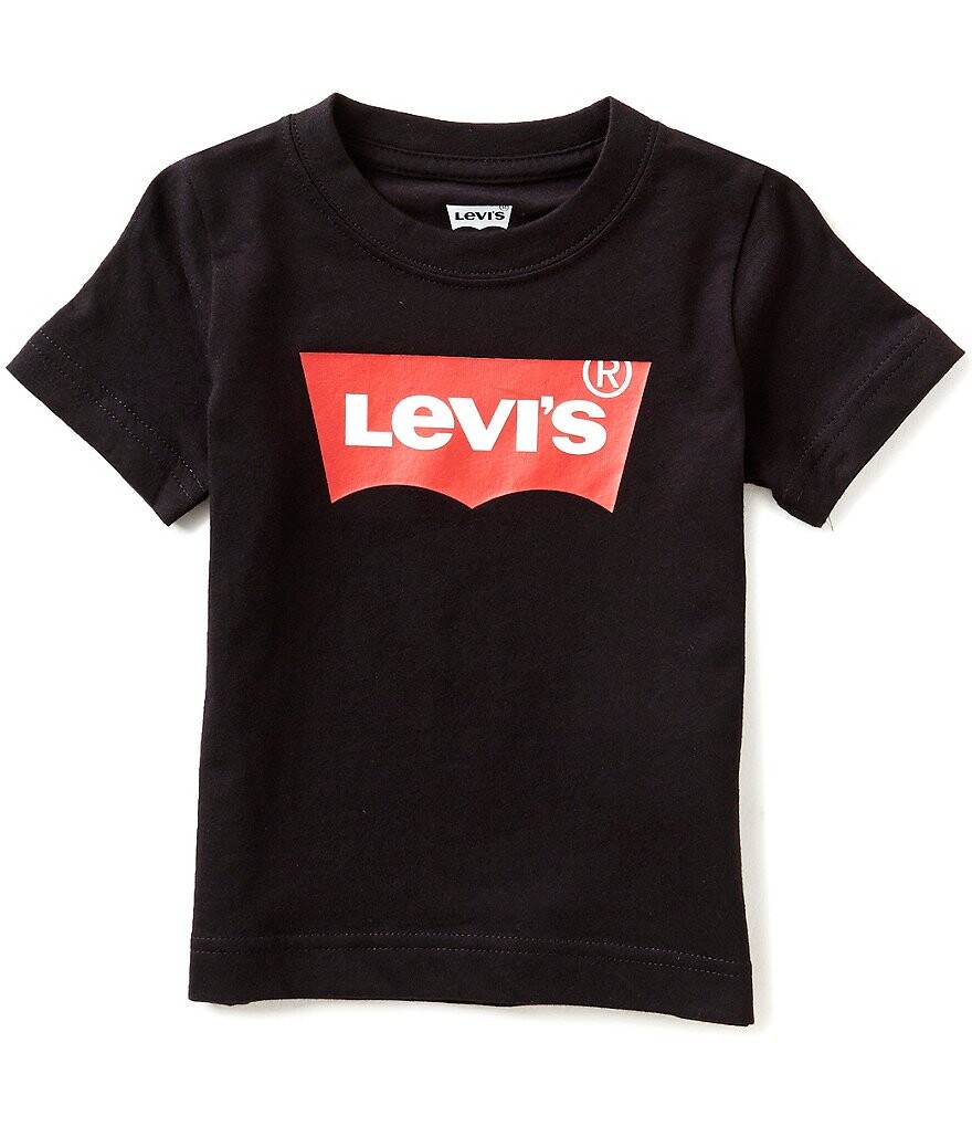

Футболка с коротким рукавом и логотипом Levi's Little Boys 2T-7, черный