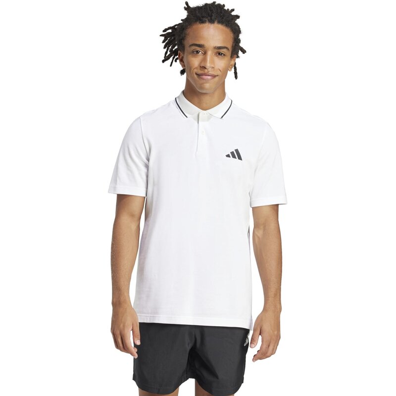 Polo Essentials из пике с маленьким логотипом Adidas, мультиколор — фото 2