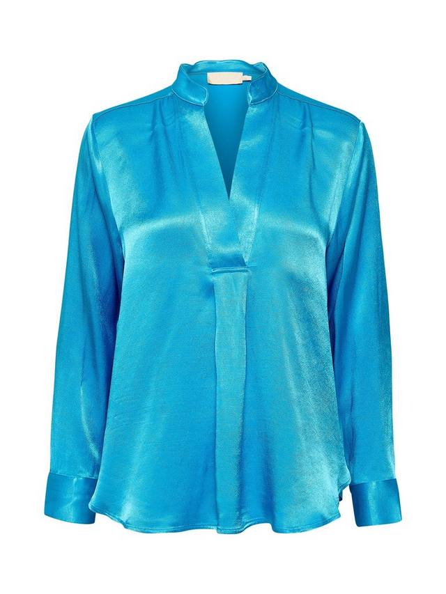 

Блузка Seleena из сатина Soaked In Luxury, Malibu Blue