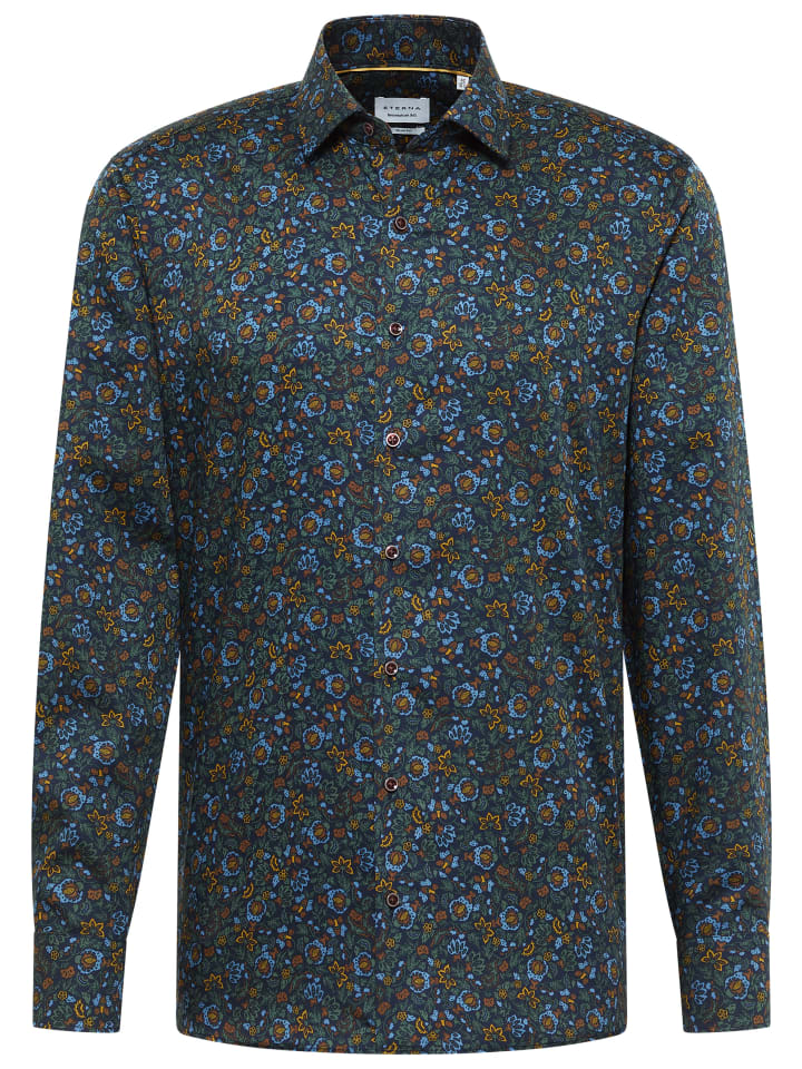 

Рубашка приталенного кроя темно-синего цвета Eterna