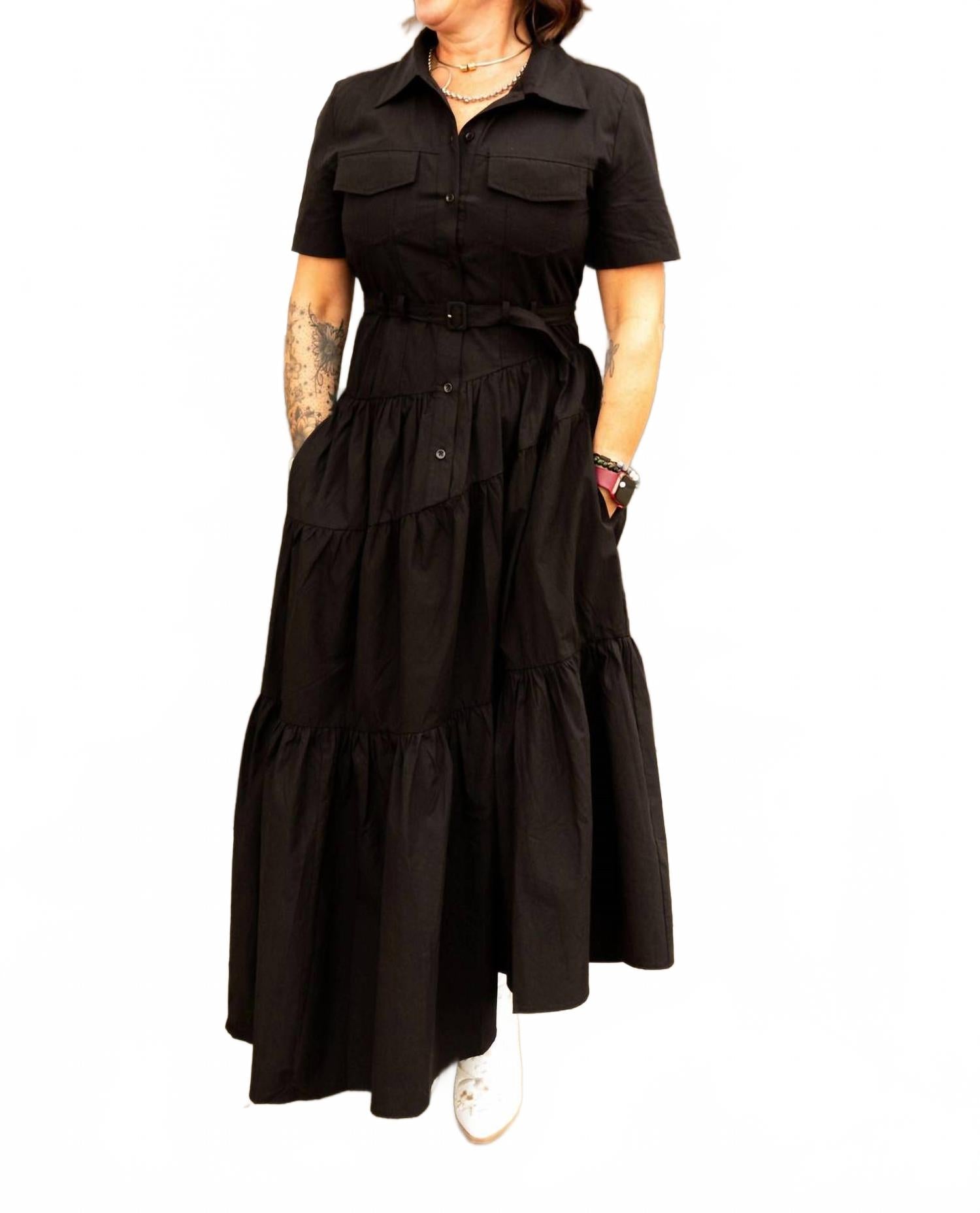 

Карго-платье макси в черном цвете DRESS FORUM