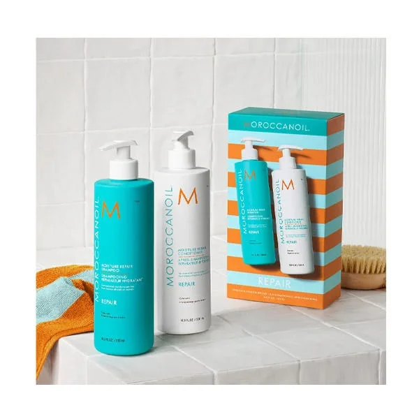 Шампунь и кондиционер увлажняют и восстанавливают кожу. MOROCCANOIL Duo Box Repair 1 шт — фото 2
