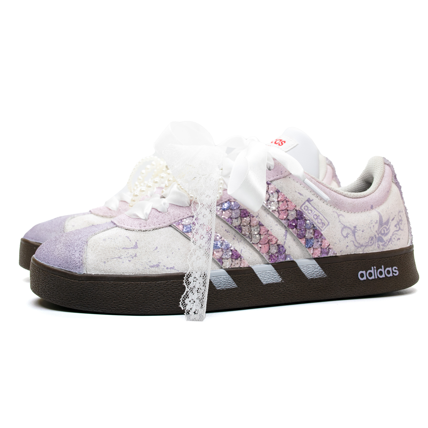 VL Court 2.0 скейтборд обувь unisex низкие Adidas, фиолетовый — фото 3