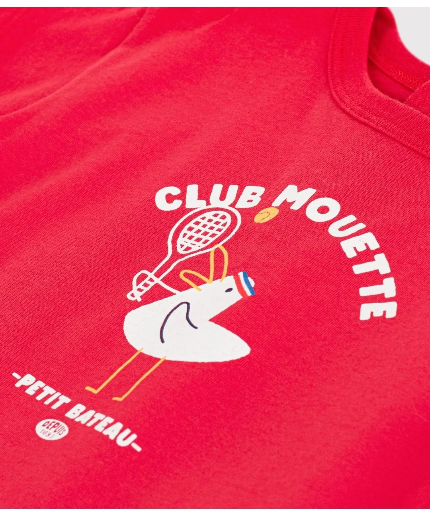 Хлопковая футболка с коротким рукавом и принтом PETIT BATEAU, Red — фото 3