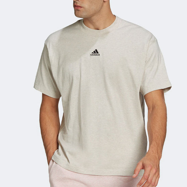 Футболка Men's adidas Small Logo Printing Solid Color Round Neck Short Sleeve Gray T-Shirt, серый — фото 2