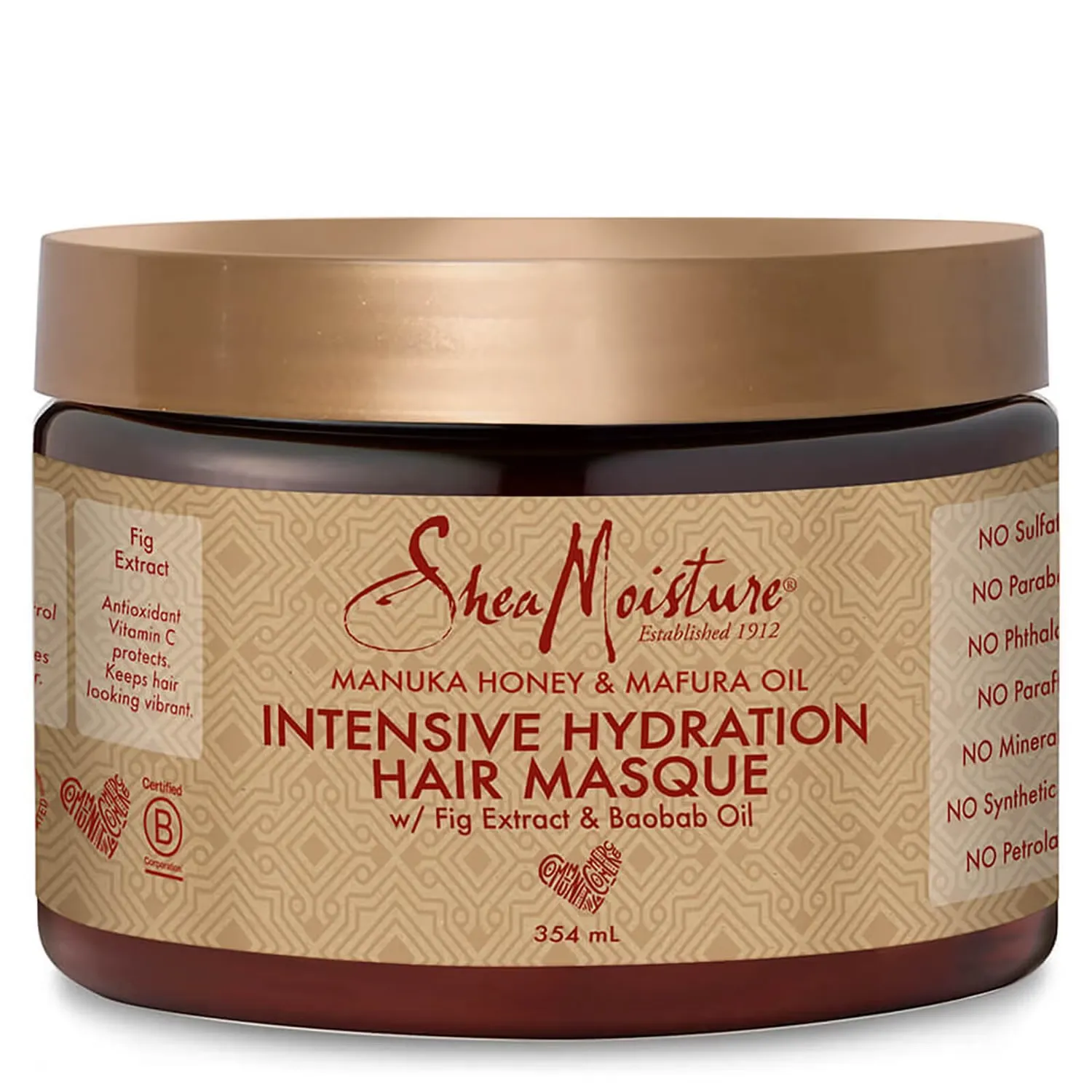 

Маска для интенсивного увлажнения волос Shea Moisture Manuka Honey & Mafura Oil 354 мл Sheamoisture