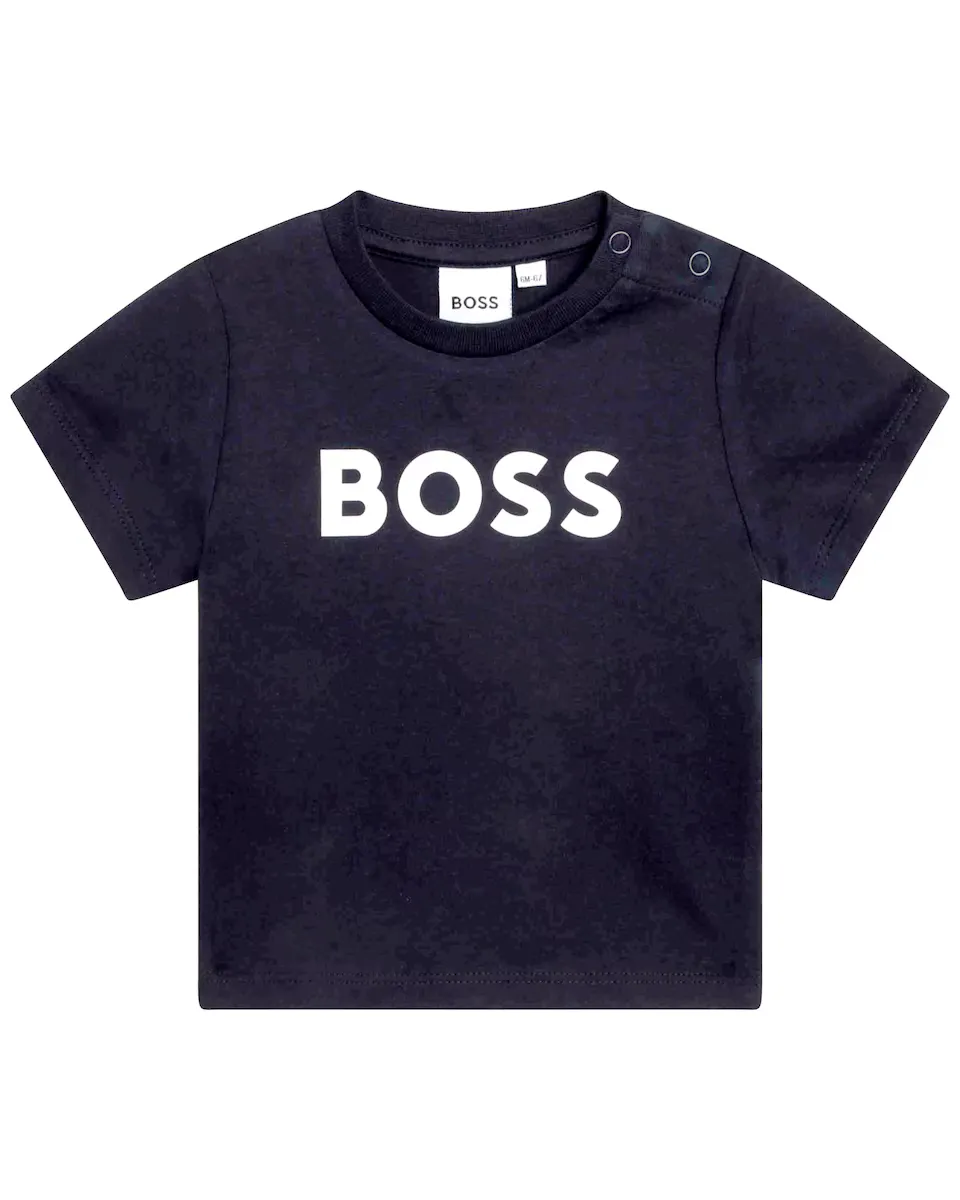 

Детская хлопковая футболка для мальчика BOSS Kidswear, темно-синий