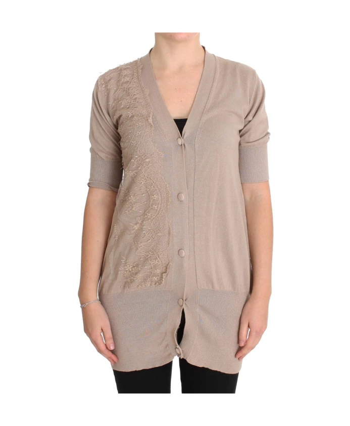 

Хлопковый кардиган с кружевом Pink Memories, розовый