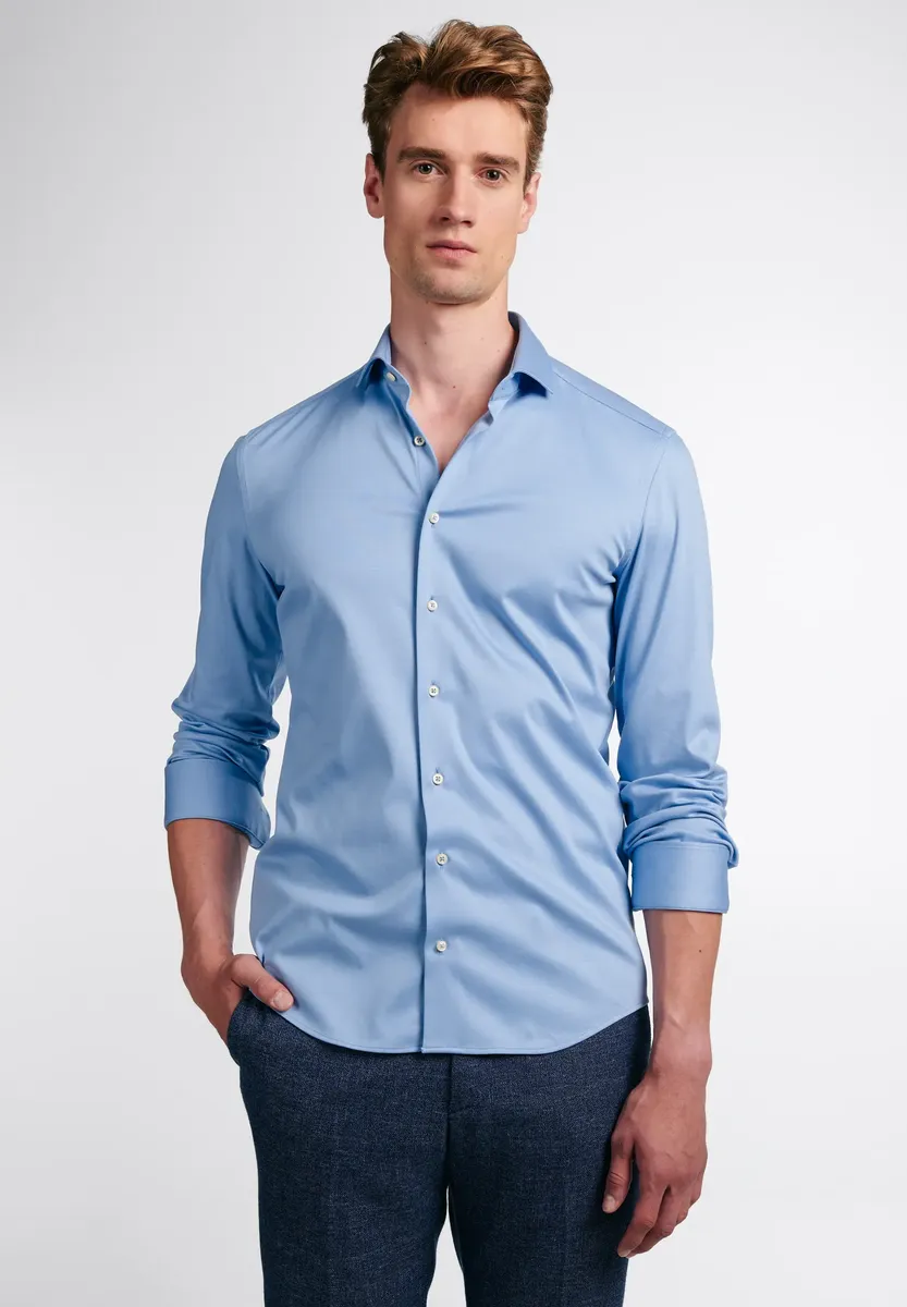 

Рубашка Eterna с длинными рукавами "SLIM FIT", голубой