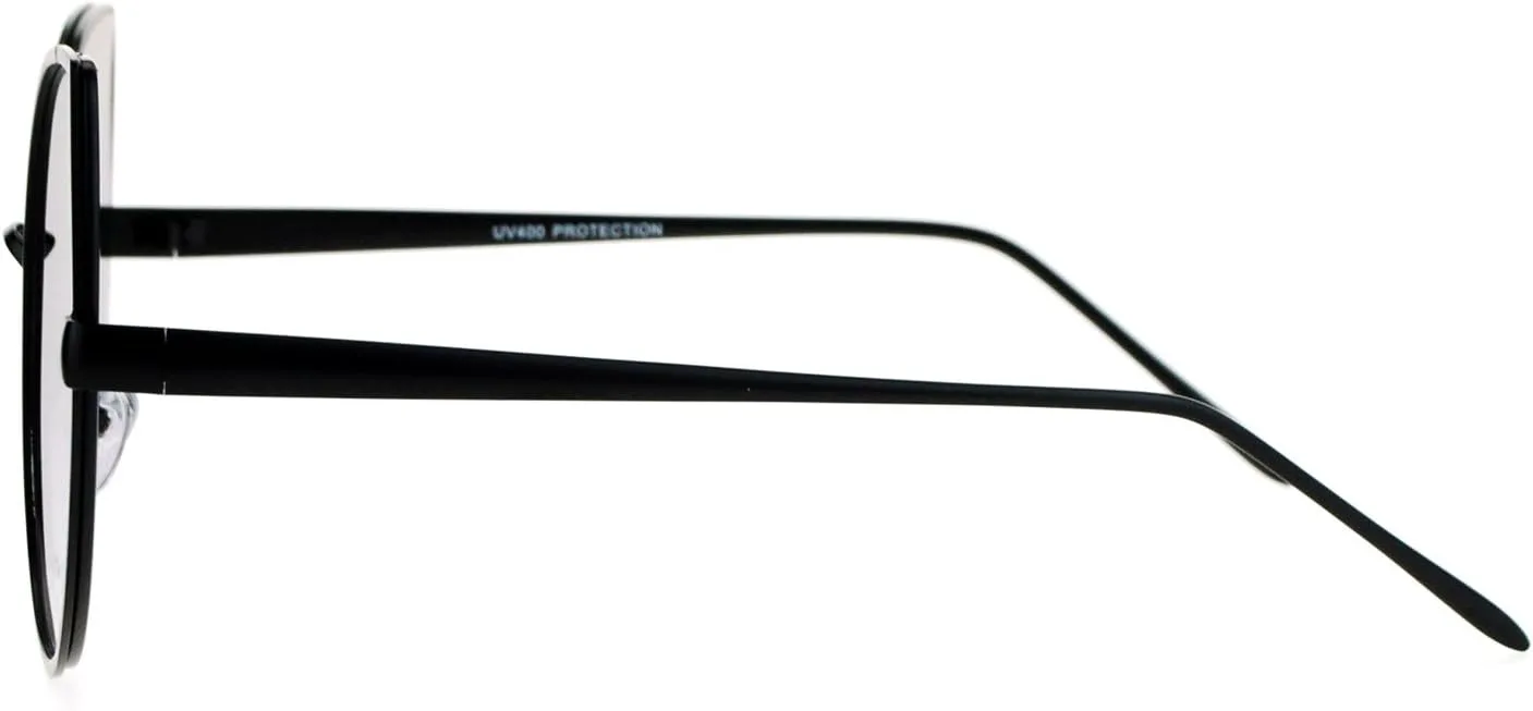 

PASTL Супер большие солнцезащитные очки Foxy с круглыми линзами типа «кошачий глаз» и плоскими линзами, модные женские солнцезащитные очки, Black (Smoke)