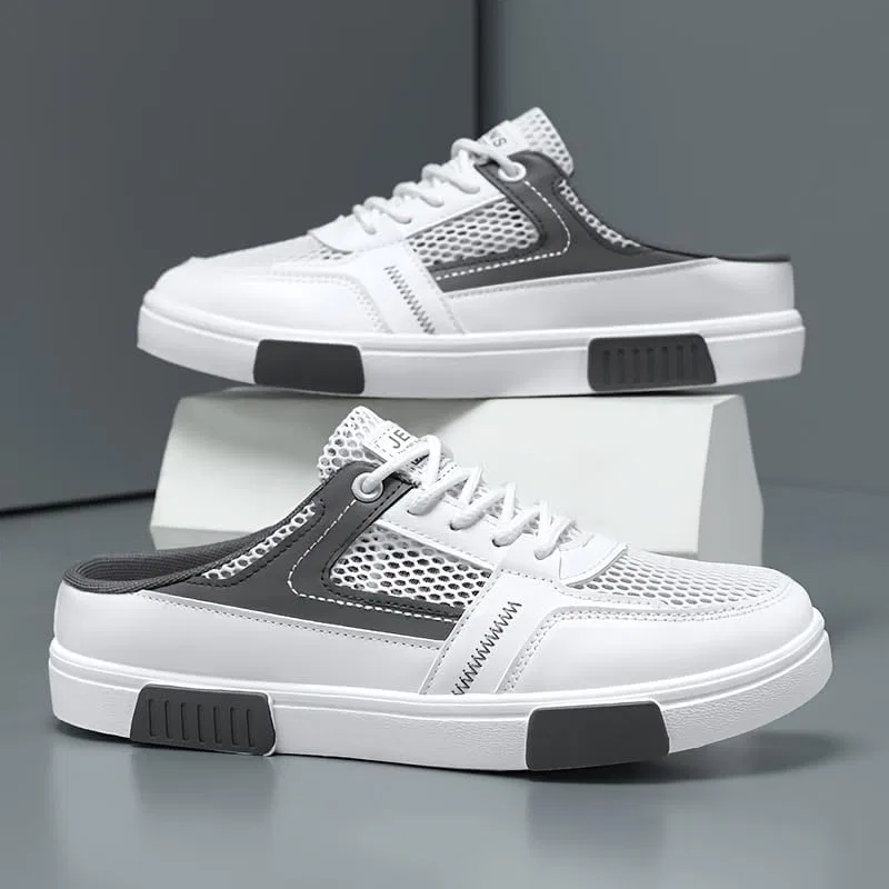 Лоферы повседневные, дышащие, Men's Plus-Size, White Gray Fusecottc — фото 3