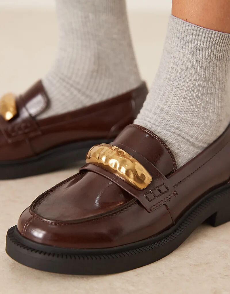 Широкие лоферы ASOS DESIGN с отделкой Mistral коричневого цвета — фото 3