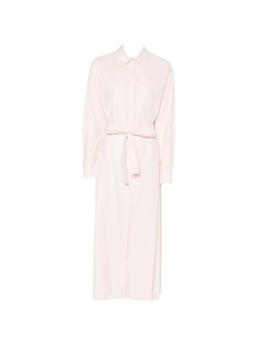 

Платье-рубашка с поясом и складками Twinset, розовый