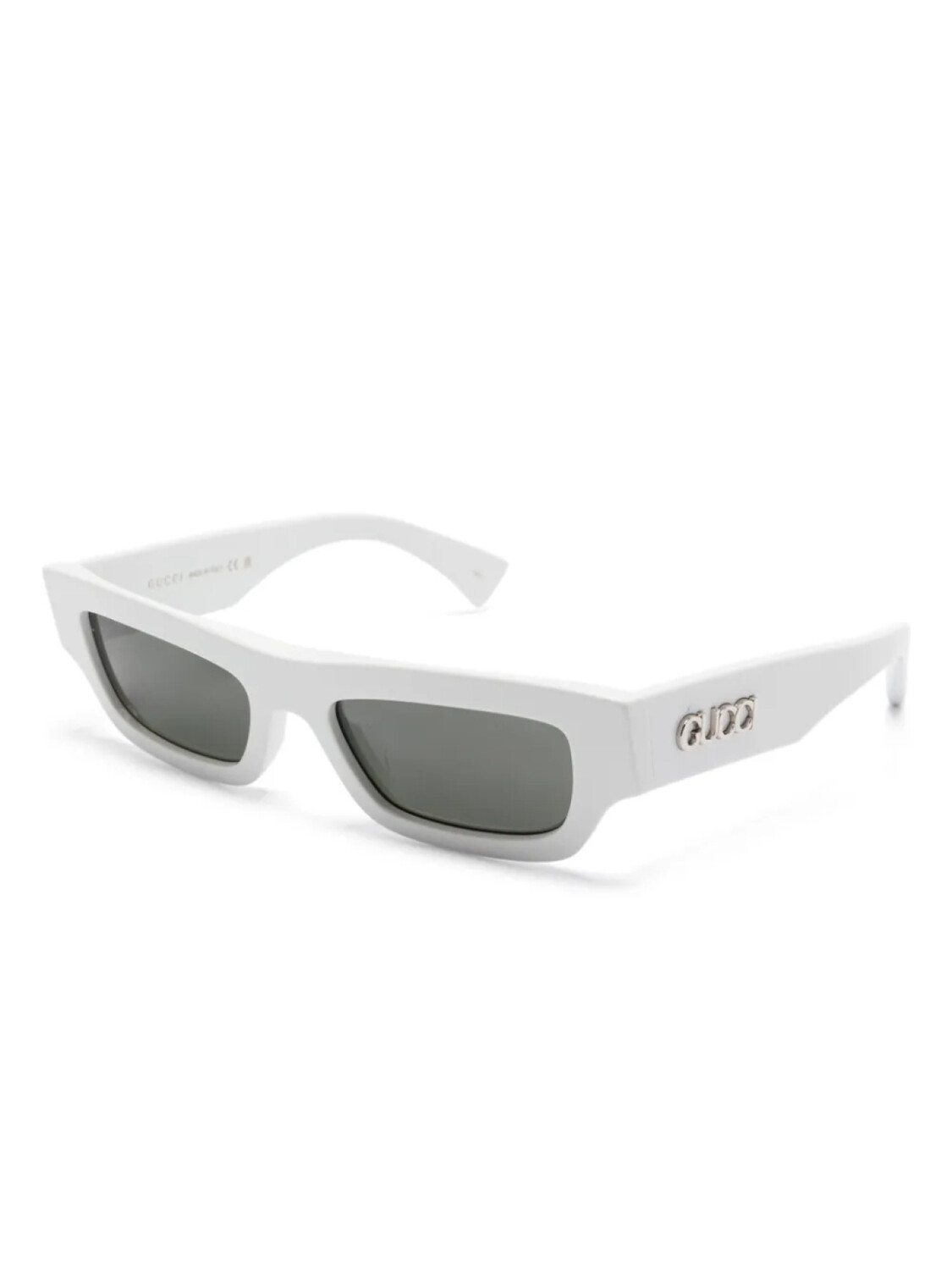 Солнцезащитные очки Gucci Eyewear в прямоугольной оправе, белый — фото 2