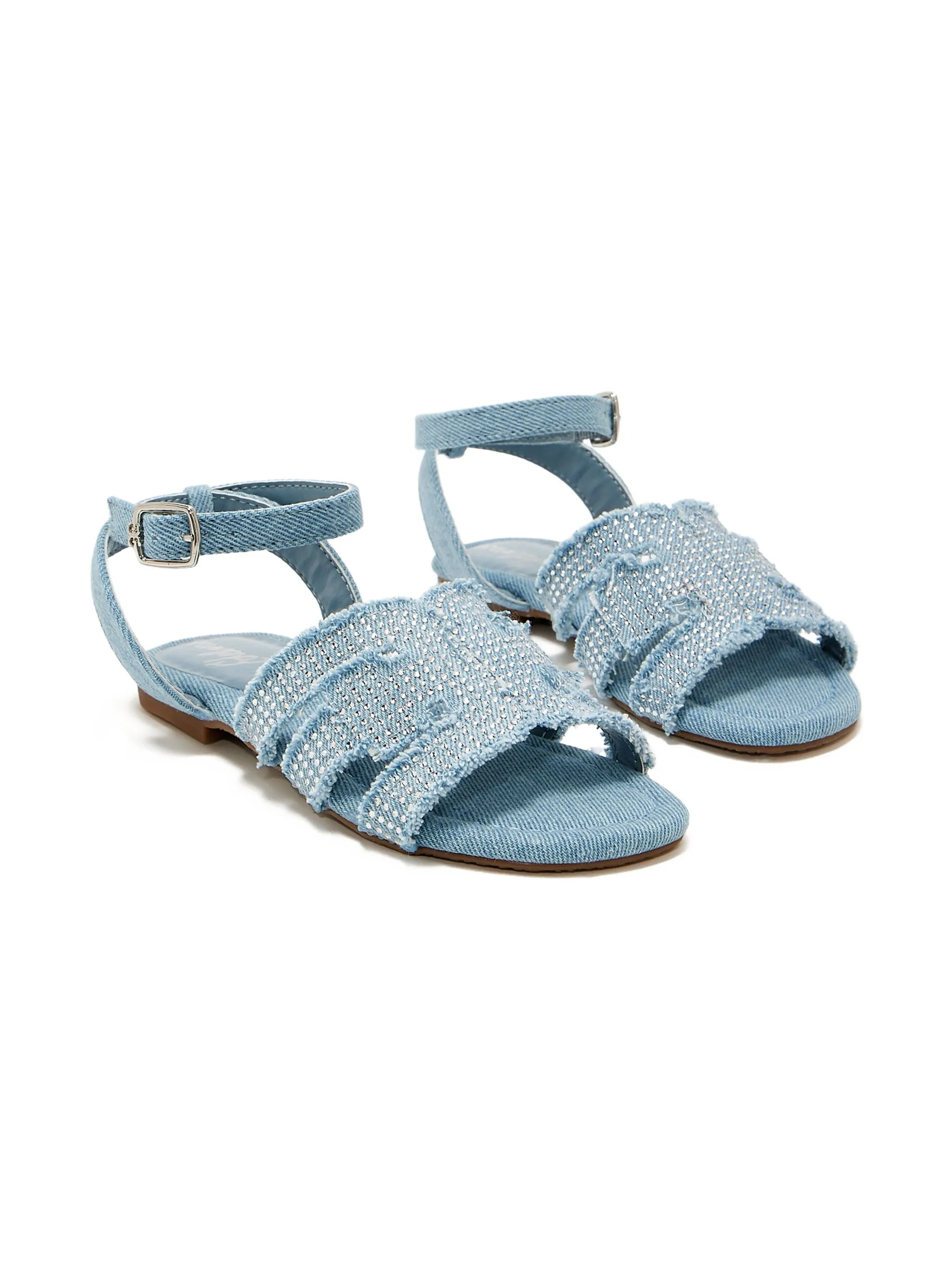 

Джинсовые сандалии с кристаллами Sam Edelman, синий