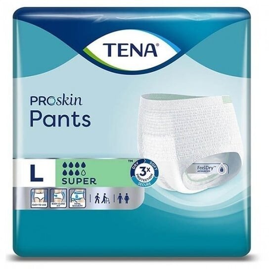 

Трусики впитывающие, размер L, 100-135 см, 12 шт. Tena Pants Proskin Super