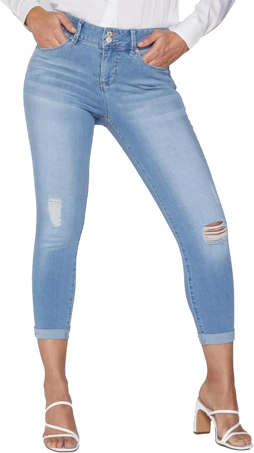 

Royalty for Me Women's Petite джинсы с закатанными манжетами и эффектом контроля живота