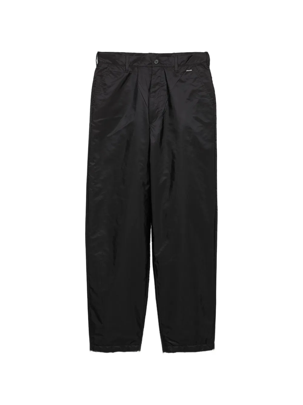

Брюки широкого кроя с логотипом Prada, черный