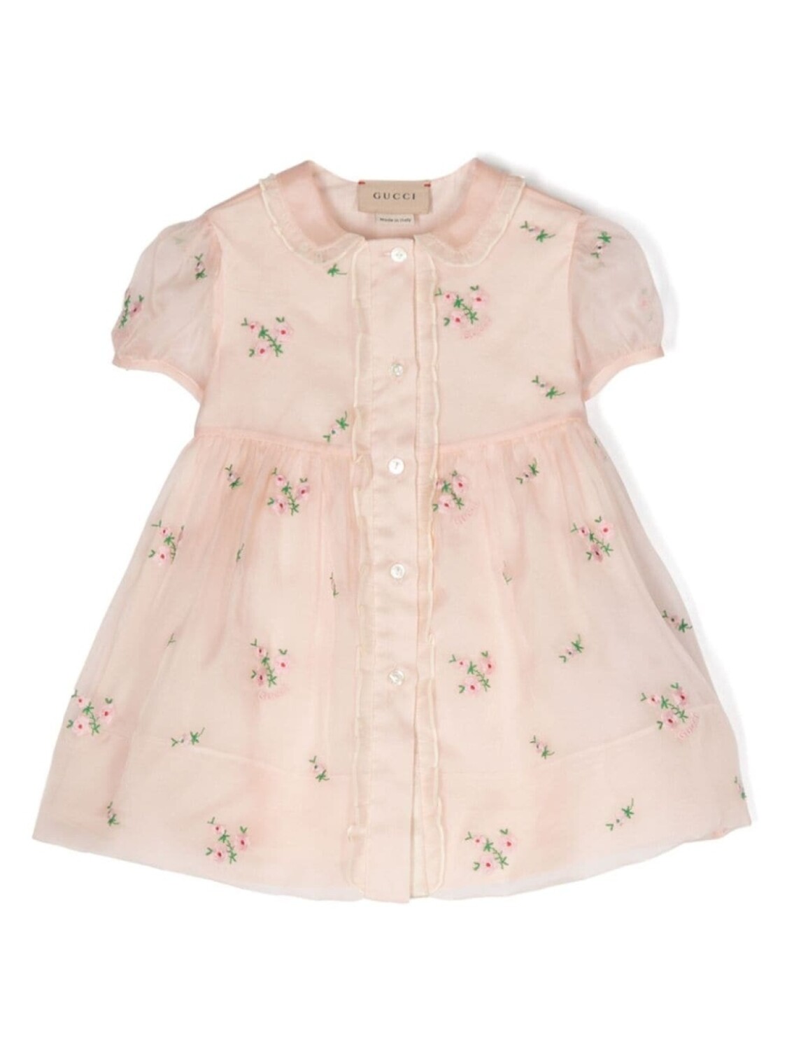 

Gucci Kids платье с цветочной вышивкой, розовый