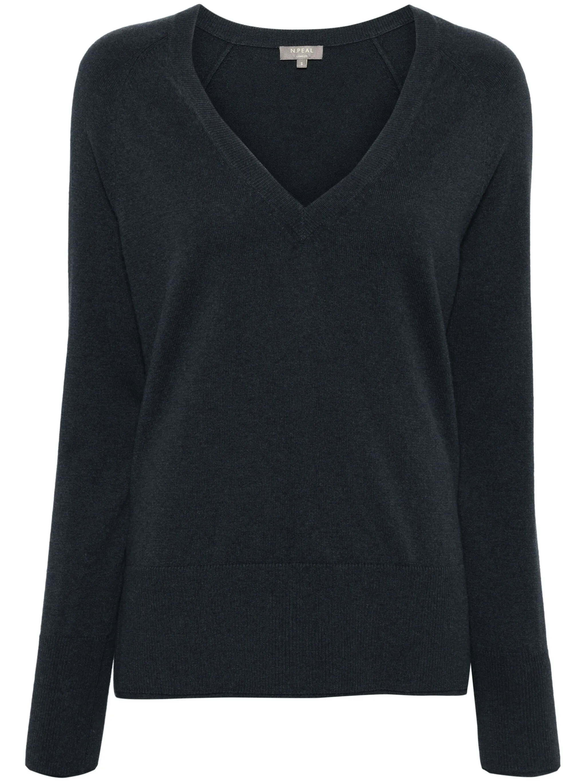 

Кашемировый джемпер с V-образным вырезом N.Peal, синий