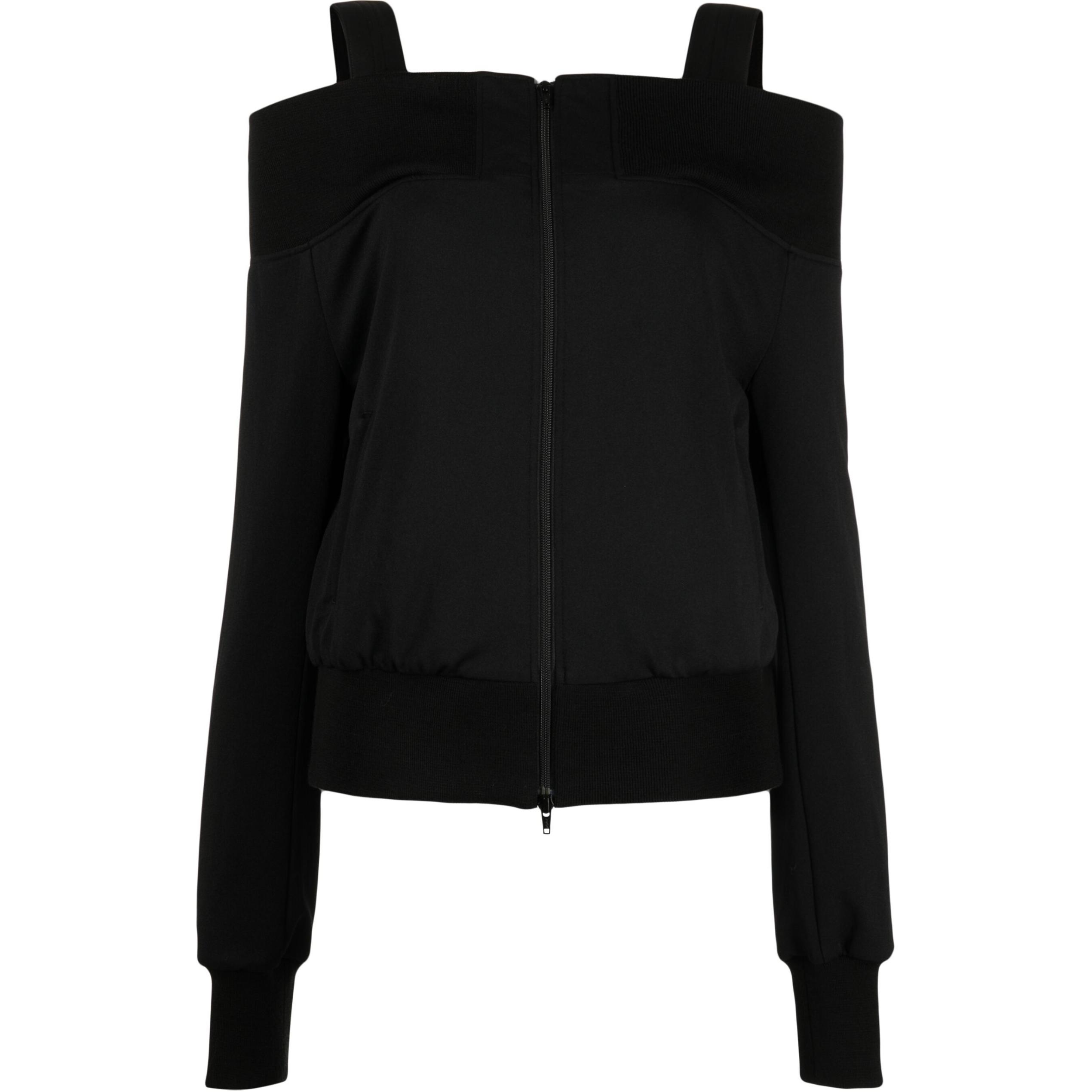 

Yohji Yamamoto Вязаная куртка с молнией на одно плечо, Black