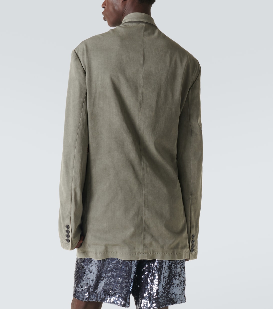 Свободный пиджак из смесовой шерсти Dries Van Noten, серый — фото 4