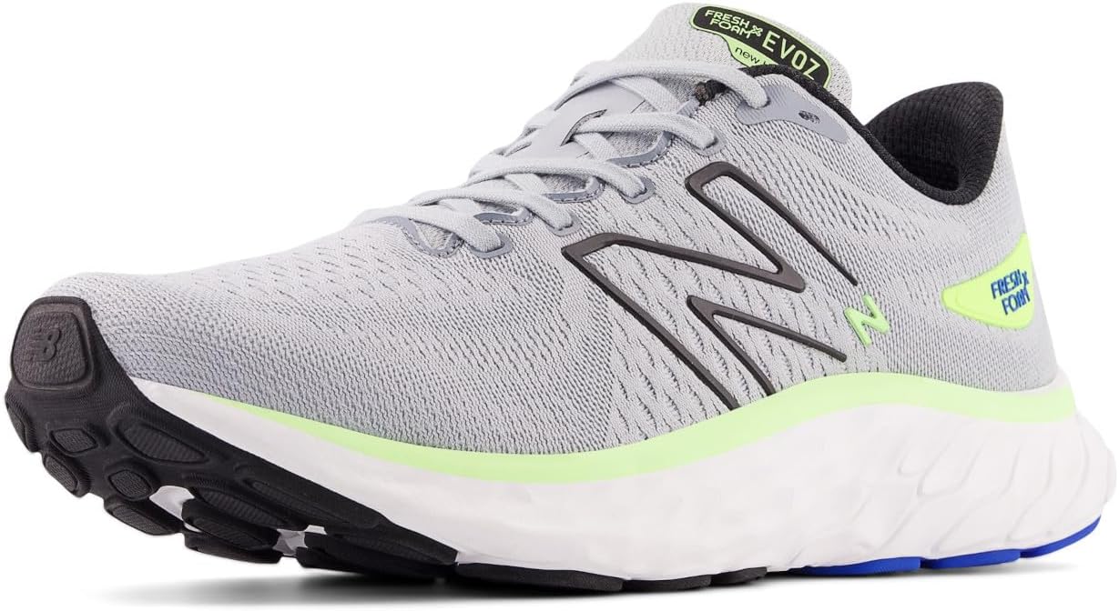 

Кроссовки для бега New Balance Men's Fresh Foam X Evoz V3, Aluminum Grey/Black/Bleached Lime Glo