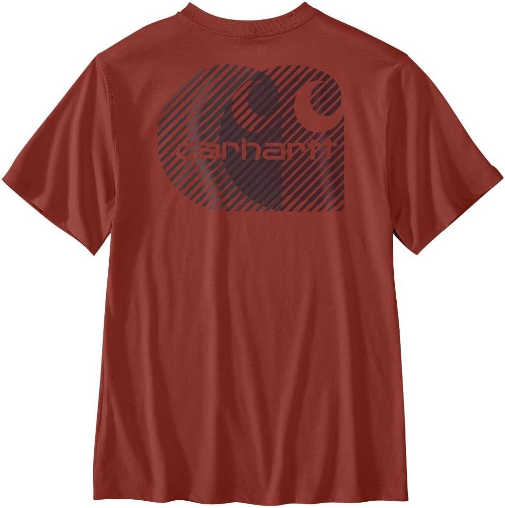 

Мужская легкая футболка Carhartt свободного кроя с короткими рукавами и принтом C, Spice Red, Красный, Мужская легкая футболка Carhartt свободного кроя с короткими рукавами и принтом C, Spice Red